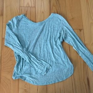 Heather blue Long Sleeve open back Women's Tee from Lululemon